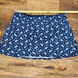 Lands End Size 18 Swim Skirt Blue Paisley